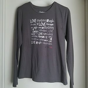 PEACE LOVE WORLD Ladies M Shirt LS NWOT "Love"